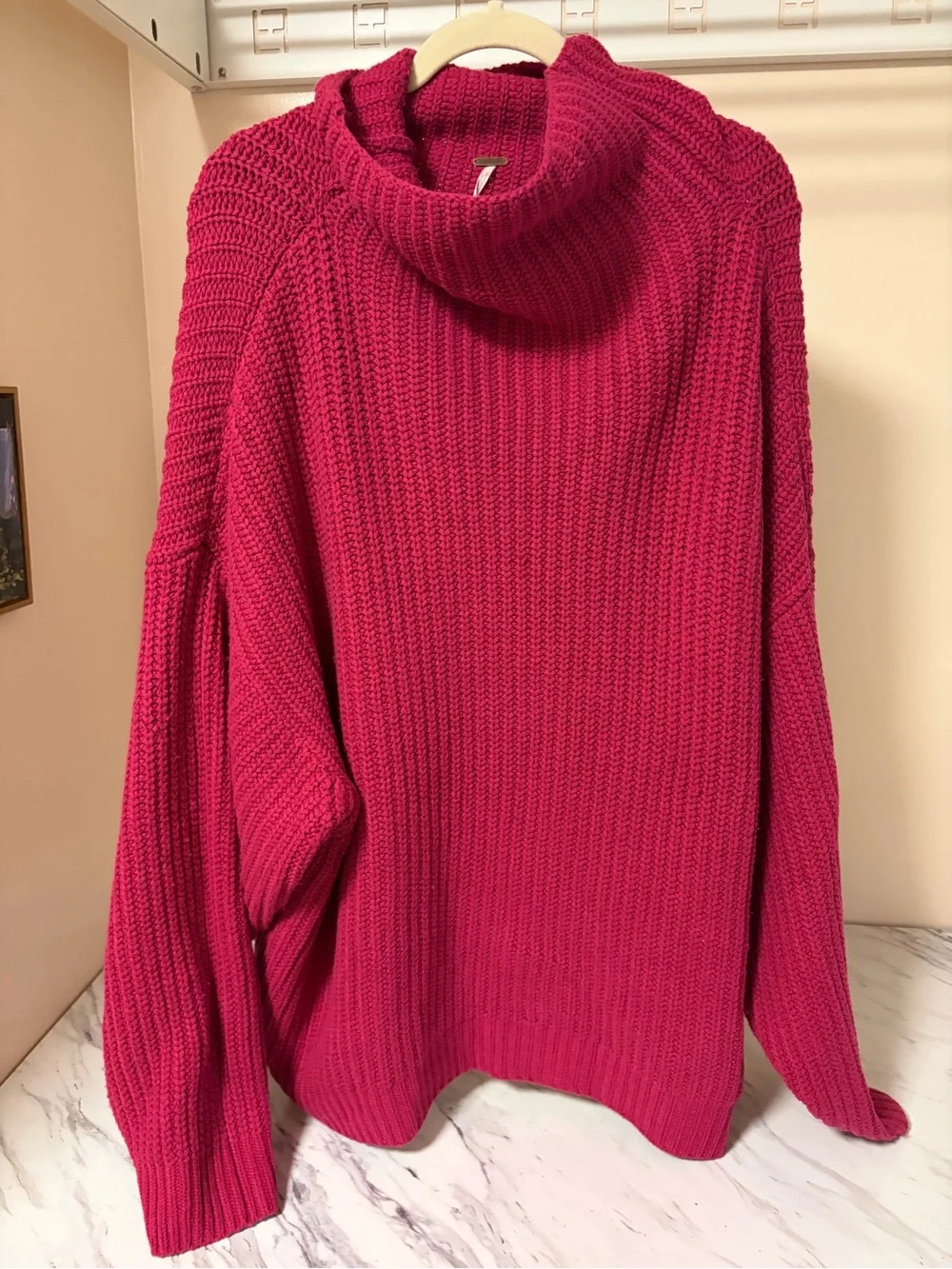 Free People Swim Too Deep Chunky Oversized Turtleneck Sweater L